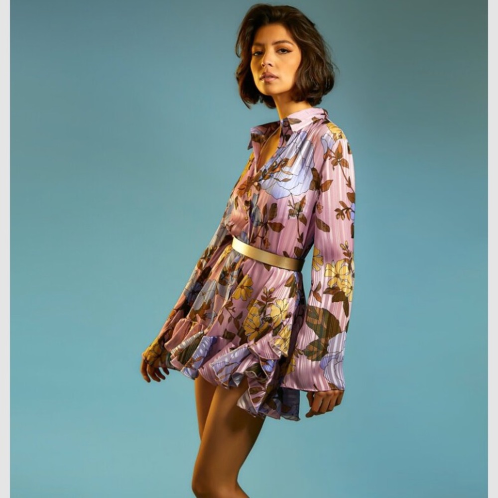*Designer* Michael Fausto Versatile Flounce Shirt Dress